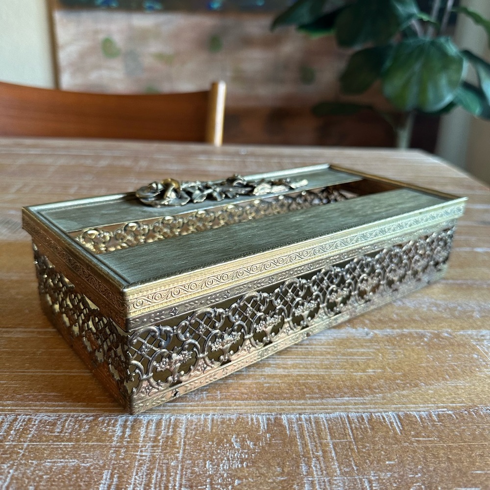 Vintage Brass Tissue Box